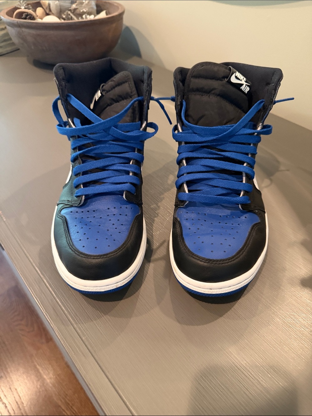 Jordan High-Top Sneakers - Black & Royal Blue